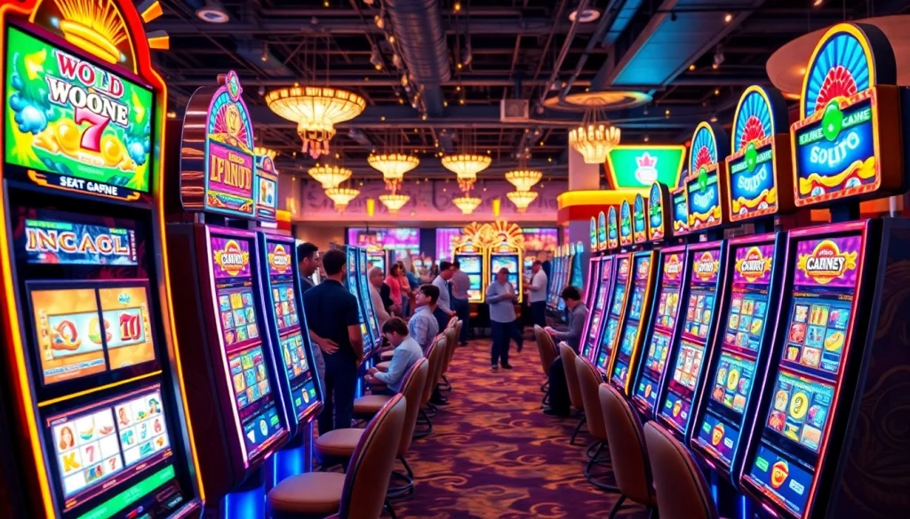 Gagner avec des machines à sous de casino en ligne dans un environnement vibrant et élégant.